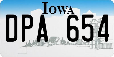 IA license plate DPA654