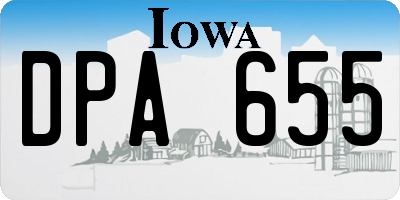 IA license plate DPA655