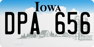 IA license plate DPA656