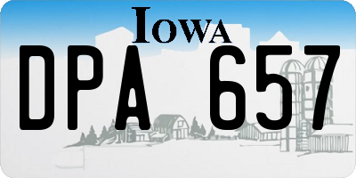 IA license plate DPA657