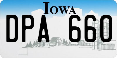 IA license plate DPA660