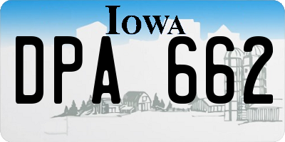 IA license plate DPA662