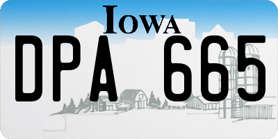 IA license plate DPA665