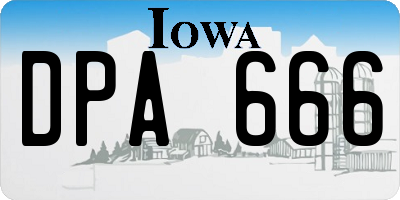 IA license plate DPA666