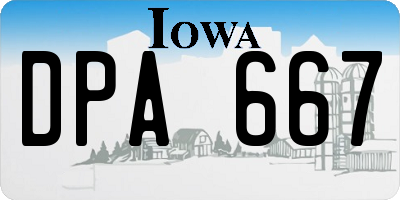 IA license plate DPA667