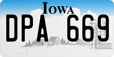 IA license plate DPA669