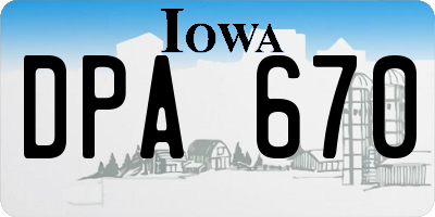 IA license plate DPA670