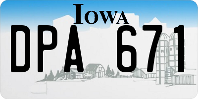 IA license plate DPA671