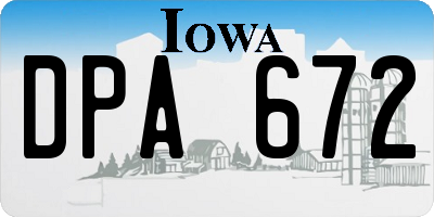 IA license plate DPA672