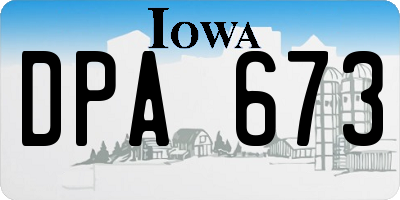 IA license plate DPA673