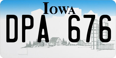 IA license plate DPA676