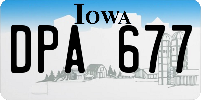 IA license plate DPA677