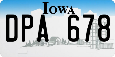 IA license plate DPA678