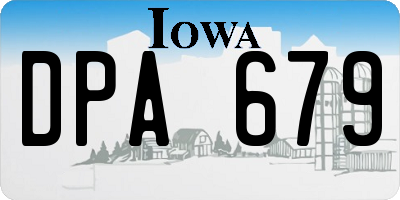IA license plate DPA679