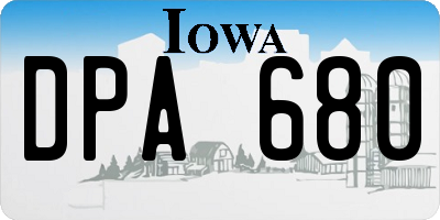 IA license plate DPA680