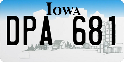 IA license plate DPA681