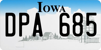 IA license plate DPA685
