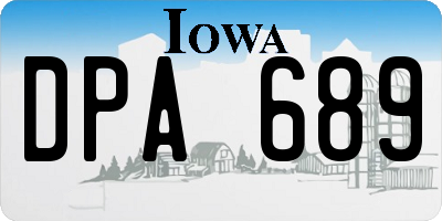 IA license plate DPA689