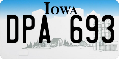 IA license plate DPA693