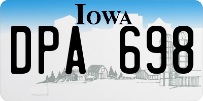 IA license plate DPA698