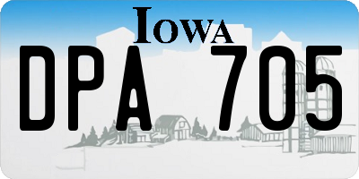 IA license plate DPA705