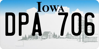 IA license plate DPA706