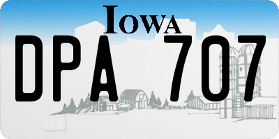 IA license plate DPA707