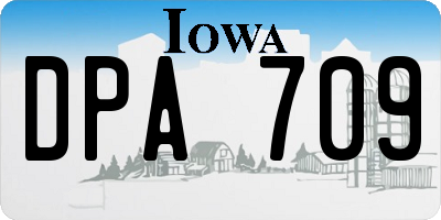 IA license plate DPA709