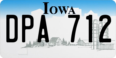 IA license plate DPA712