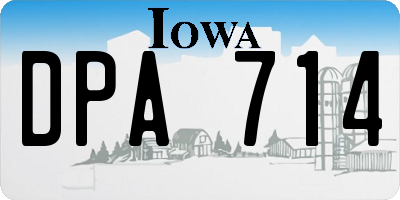 IA license plate DPA714