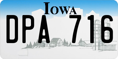 IA license plate DPA716