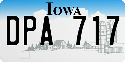 IA license plate DPA717