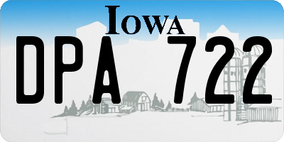 IA license plate DPA722