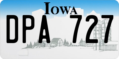 IA license plate DPA727