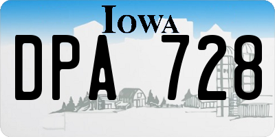 IA license plate DPA728