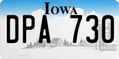 IA license plate DPA730