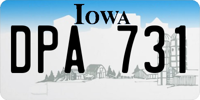 IA license plate DPA731