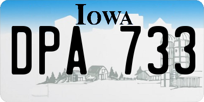 IA license plate DPA733