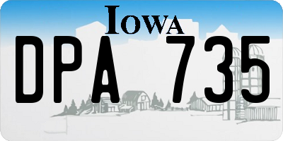 IA license plate DPA735