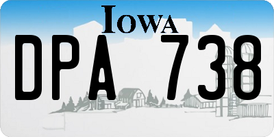 IA license plate DPA738
