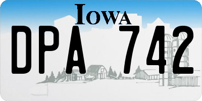 IA license plate DPA742