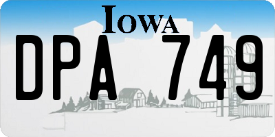 IA license plate DPA749