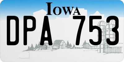 IA license plate DPA753