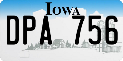 IA license plate DPA756