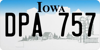 IA license plate DPA757