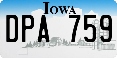 IA license plate DPA759