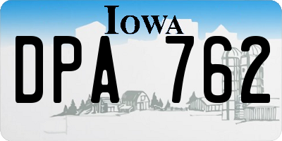 IA license plate DPA762
