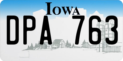 IA license plate DPA763
