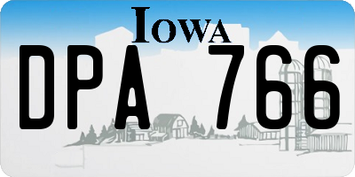 IA license plate DPA766