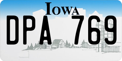 IA license plate DPA769